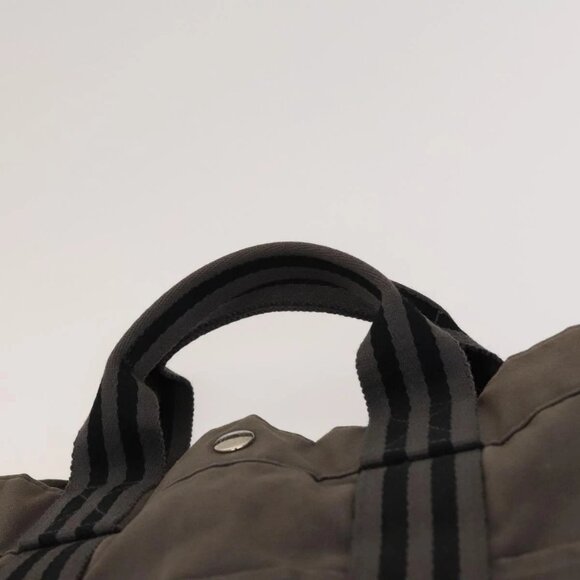 HERMES Fourre Tout MM Hand Bag Canvas 2Set Gray Navy Auth ti3040 - Picture 6 of 16